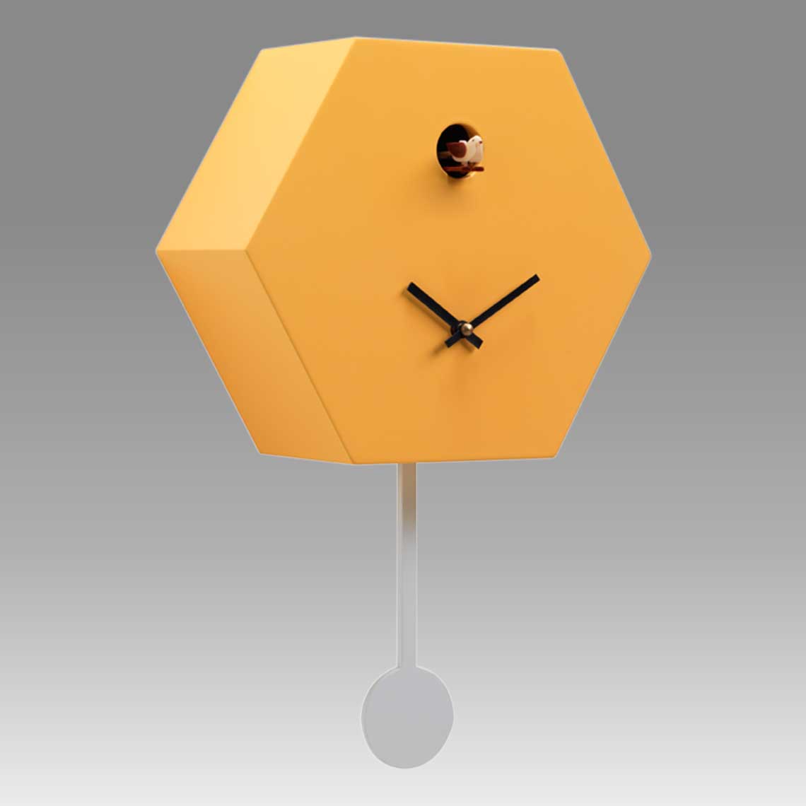 Modern cuckoo clock Art.honey 2600 lacquered with acrilic color dark yellow